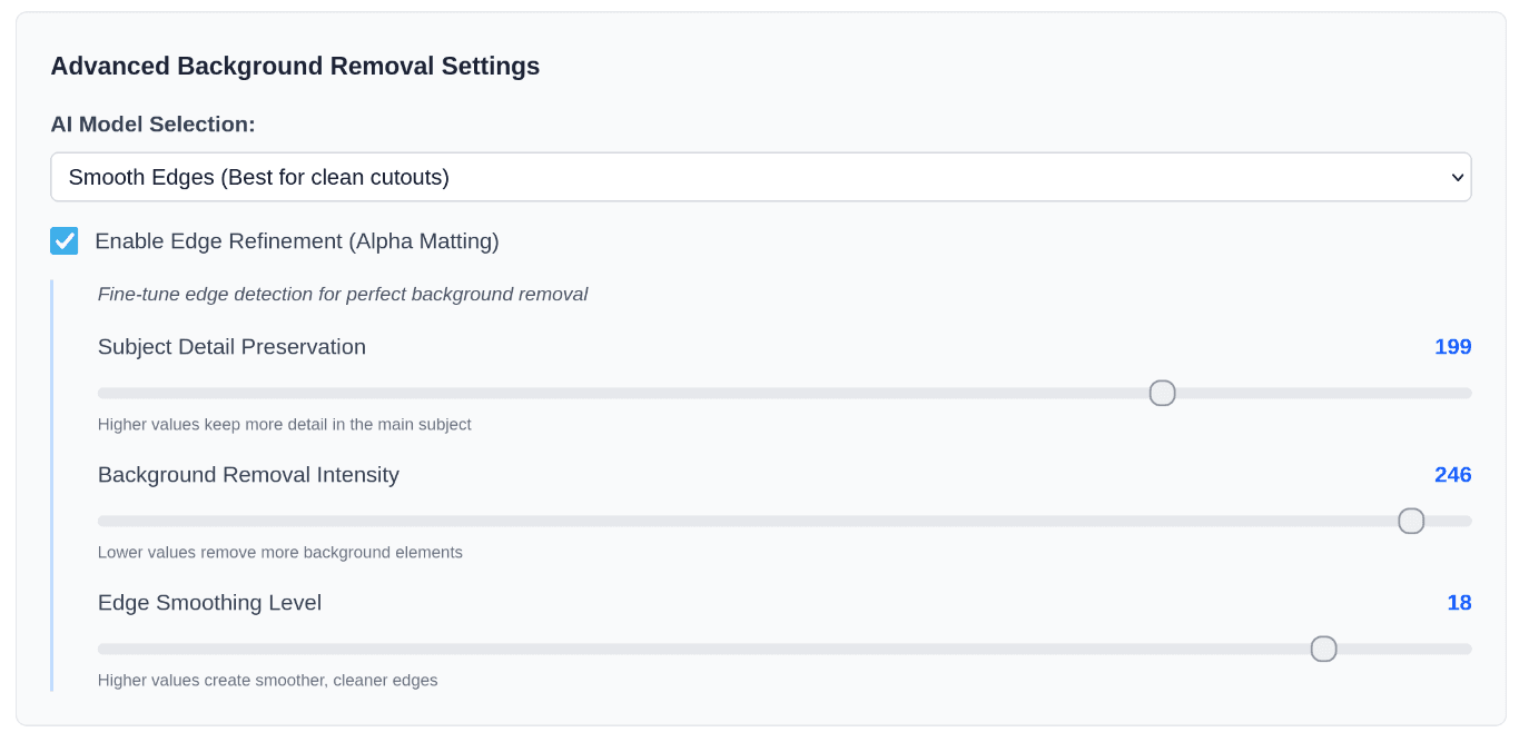 AIToolbox advanced background remover options