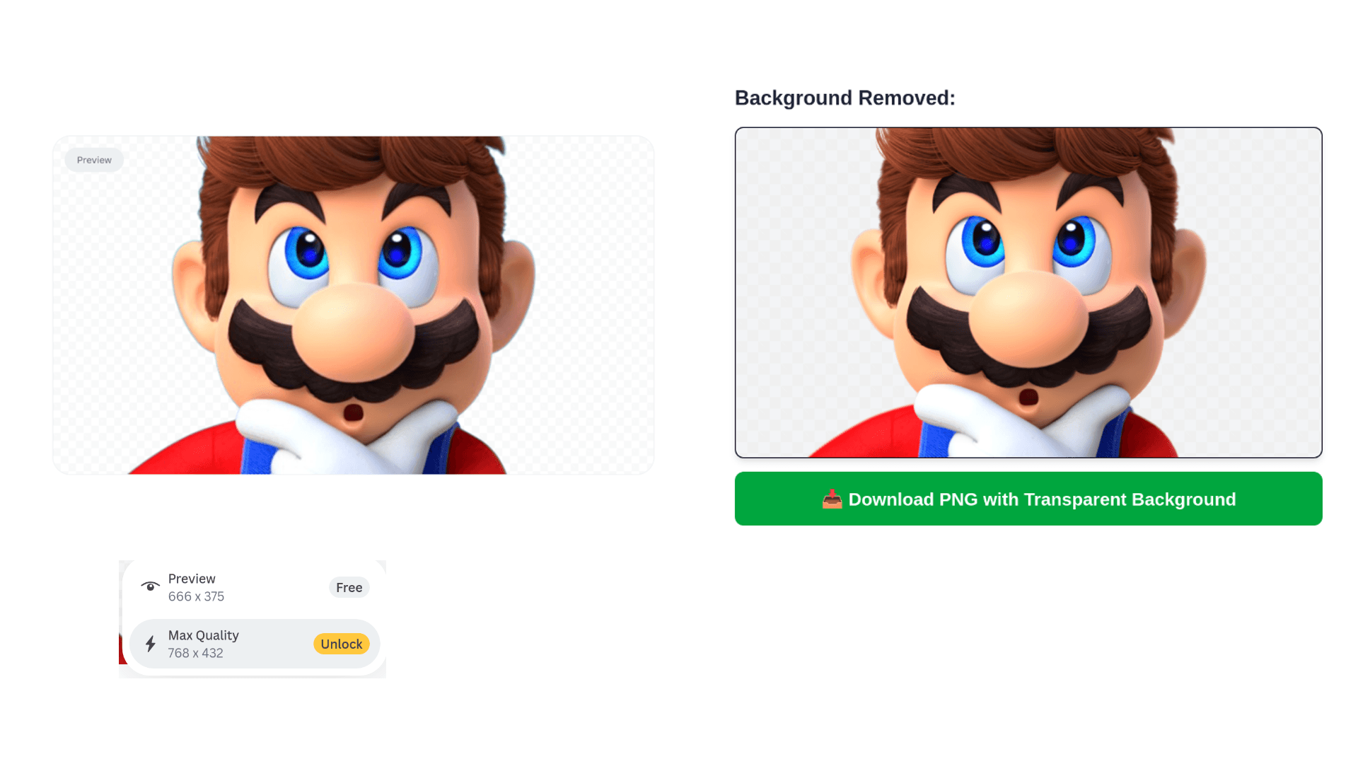 removebg on the left vs AIToolbox.live hair background removal on the right